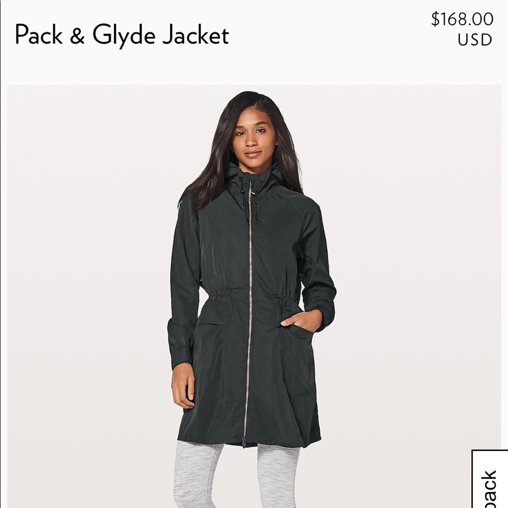 NEVER USED lululemon pack & glyde rain jacket